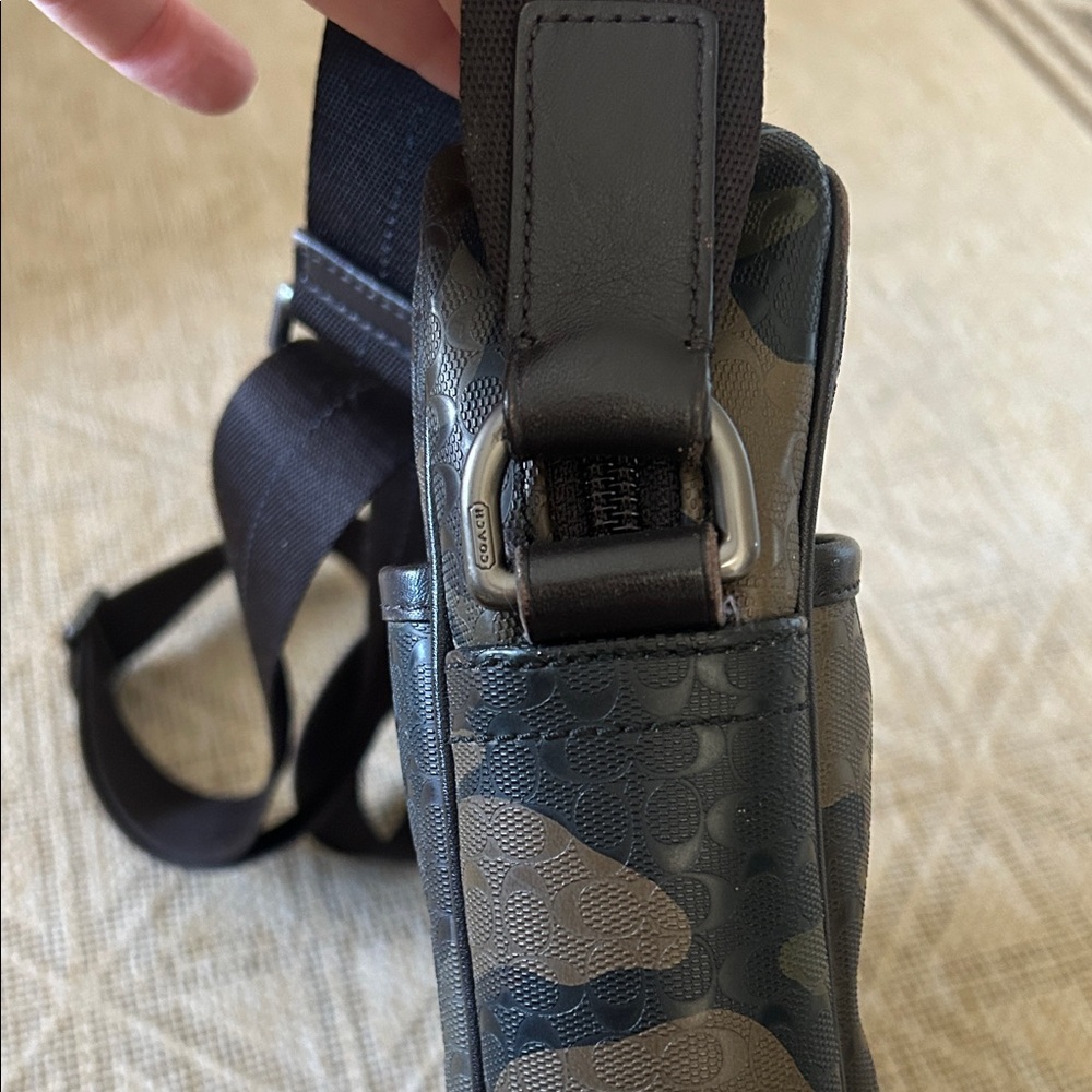 Coach Camouflage Heritage Crossbody Messenger Bag - Green/Brown - Picture 7 of 16
